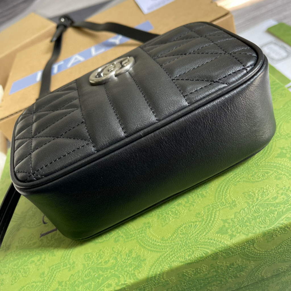 Gucci 634936 GG Marmont Mini Shoulder Bag Black