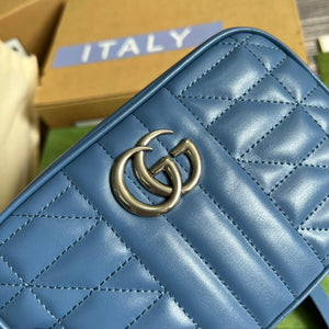 Gucci 634936 GG Marmont Mini Shoulder Bag Blue - Default Title - View 5