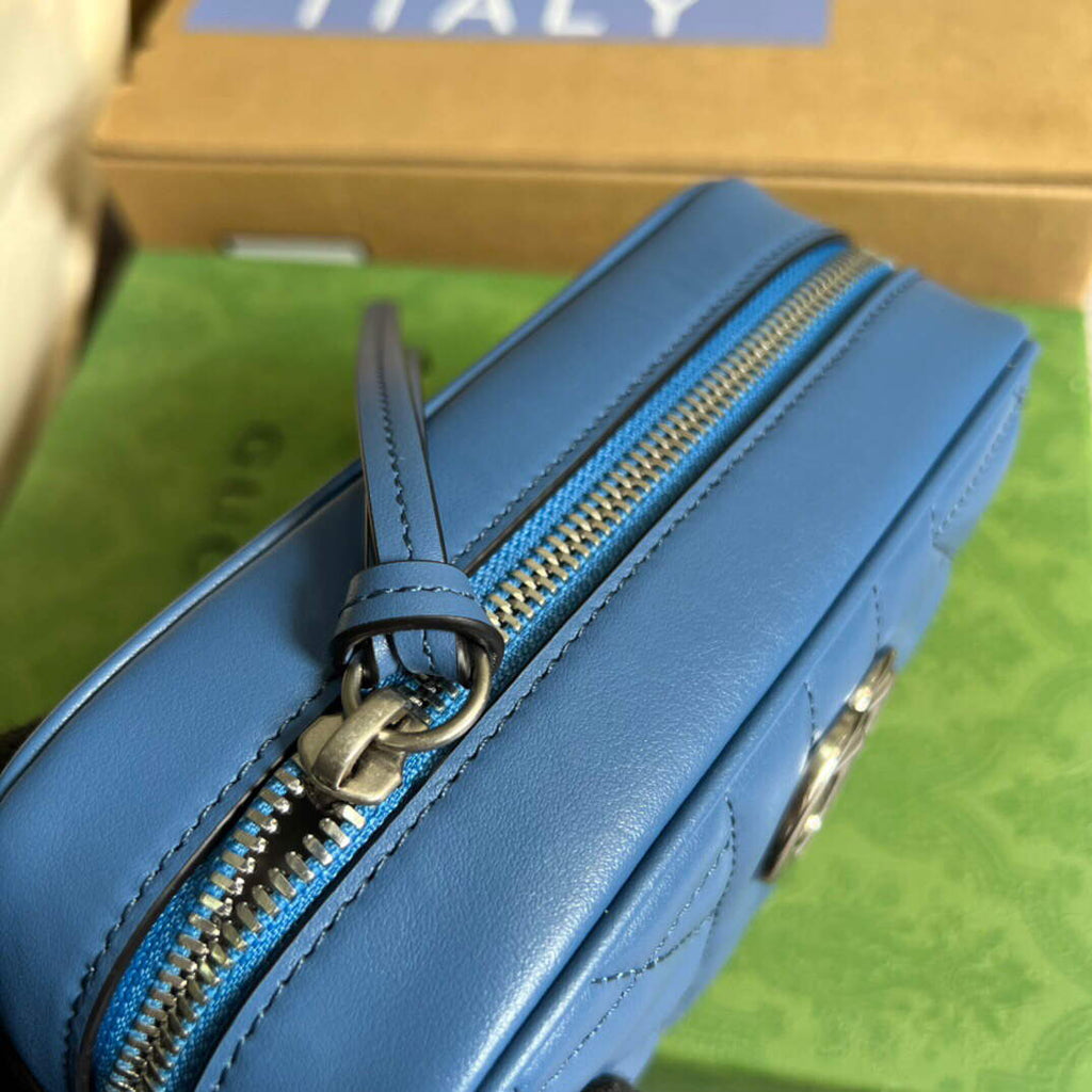Gucci 634936 GG Marmont Mini Shoulder Bag Blue