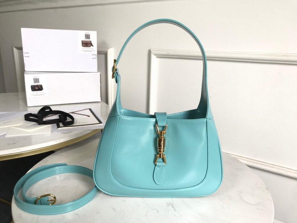Gucci 636709 GG Jackie 1961 Small Hobo Shoulder Bag Blue - luxibagsmall