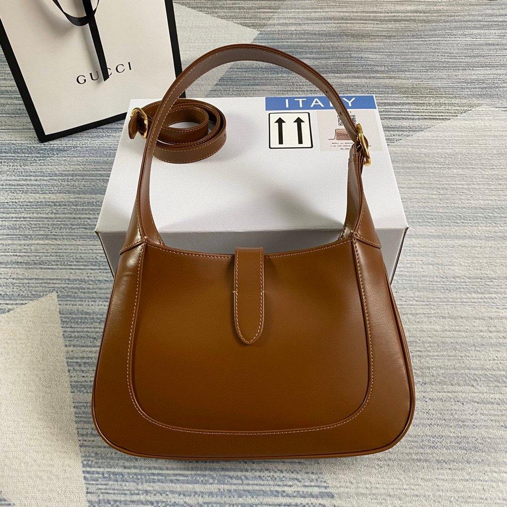 Gucci 636709 GG Jackie 1961 Small Hobo Shoulder Bag Brown - luxibagsmall