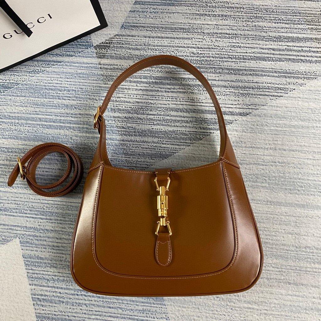 Gucci 636709 GG Jackie 1961 Small Hobo Shoulder Bag Brown - luxibagsmall