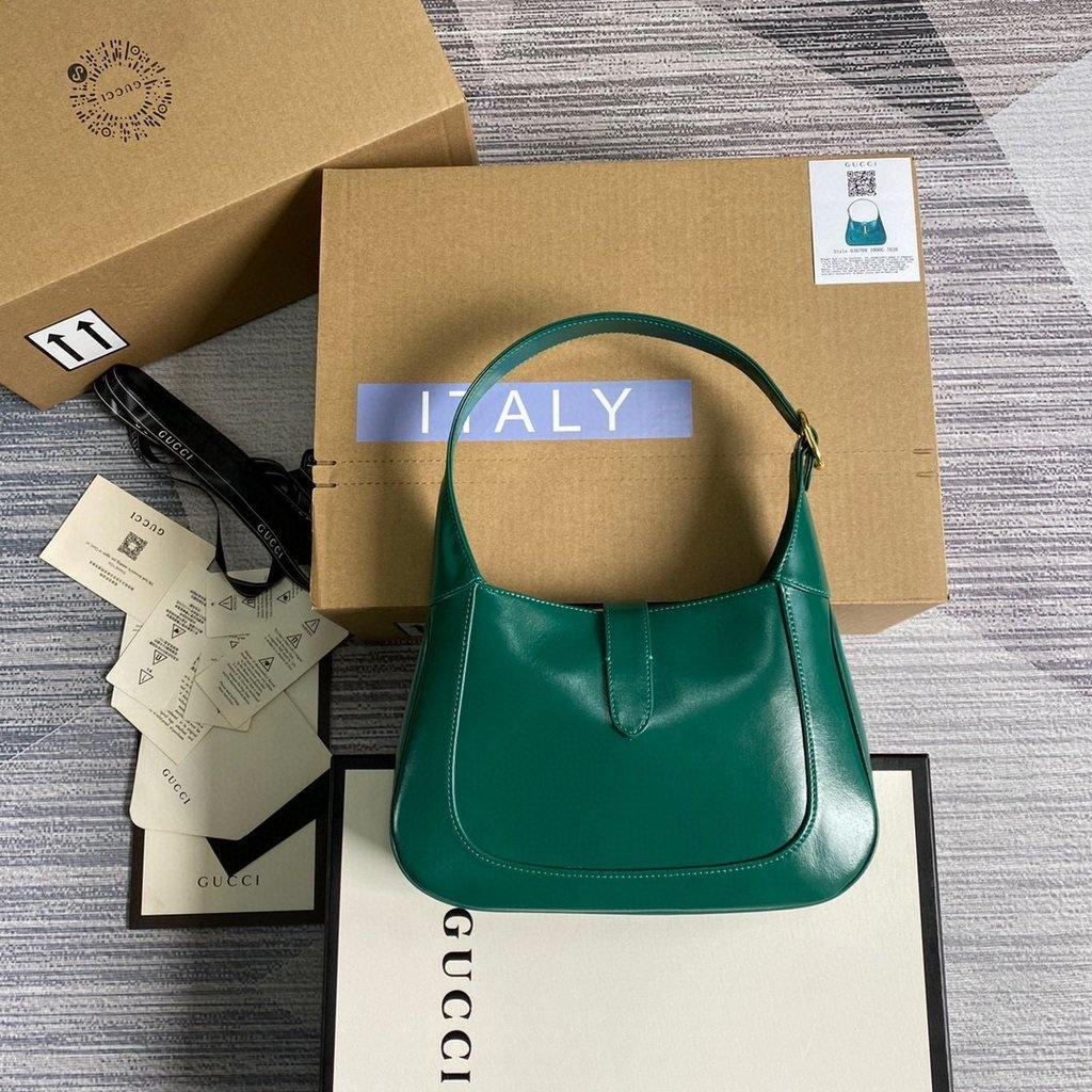 Gucci 636709 GG Jackie 1961 Small Hobo Shoulder Bag Green - luxibagsmall
