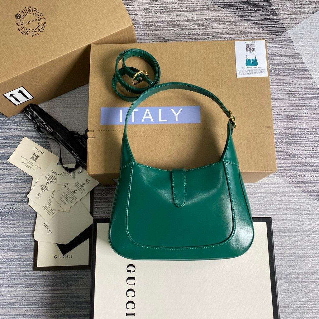 Gucci 636709 GG Jackie 1961 Small Hobo Shoulder Bag Green - luxibagsmall