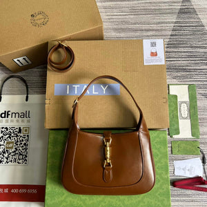 Gucci 636709 Jackie 1961 Small Shoulder Bag Brown - Default Title - View 1