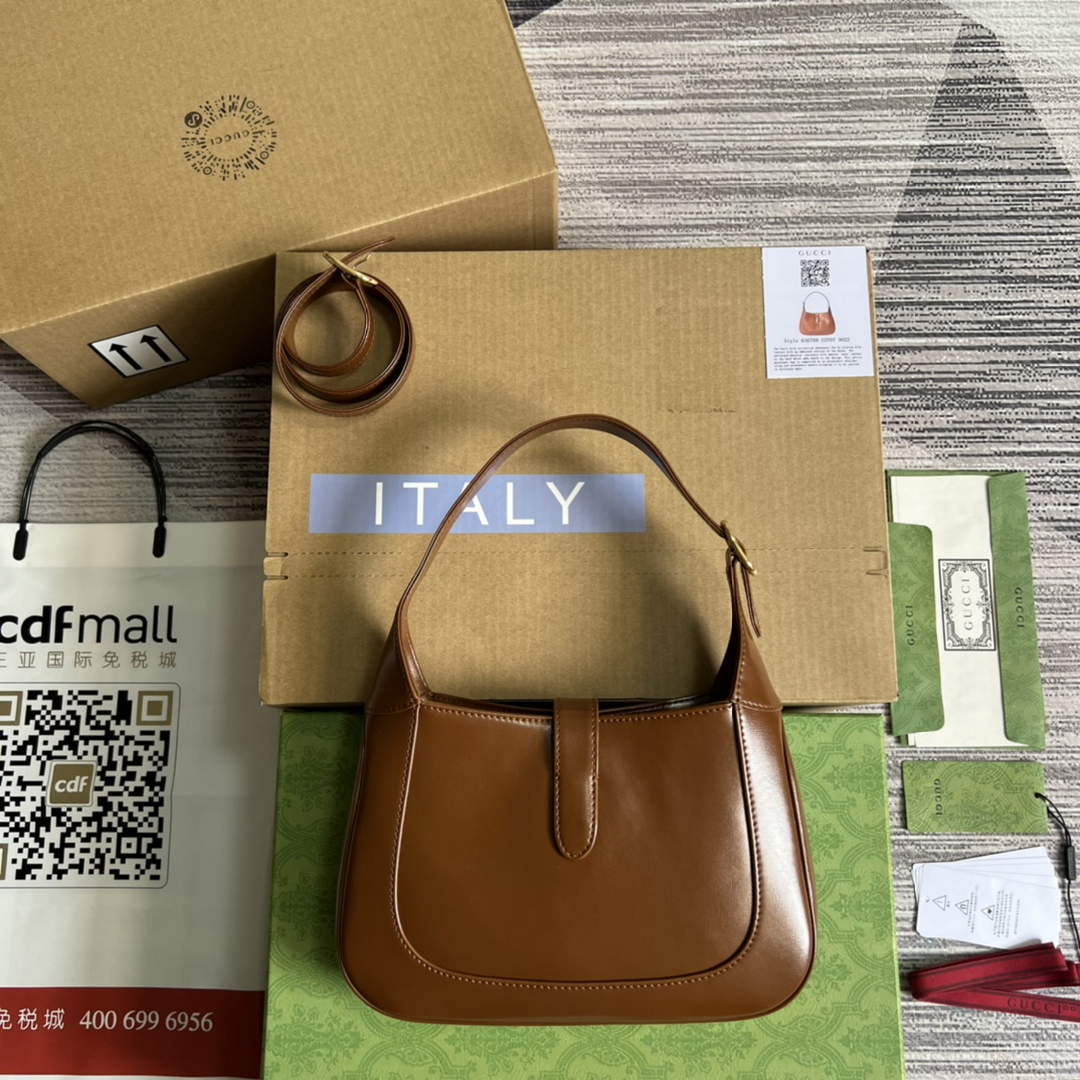 Gucci 636709 Jackie 1961 Small Shoulder Bag Brown