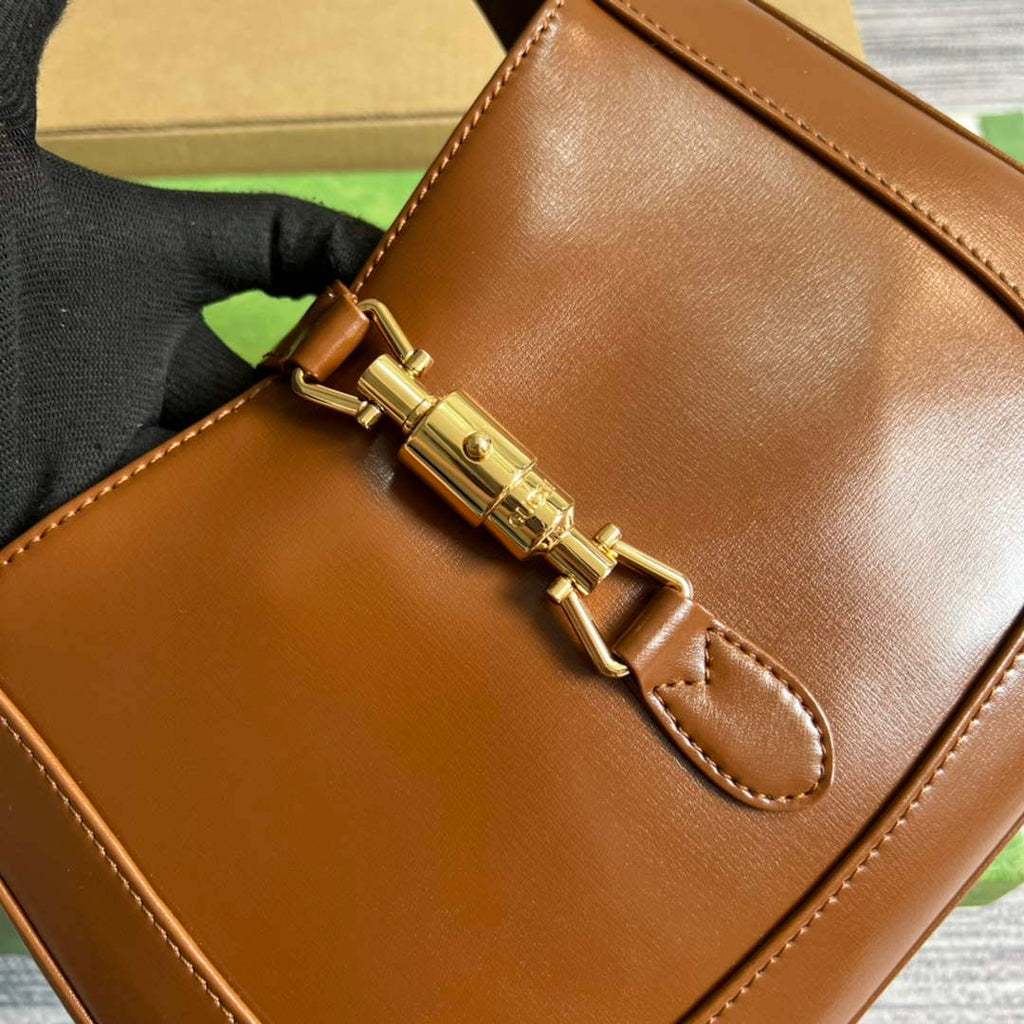 Gucci 636709 Jackie 1961 Small Shoulder Bag Brown