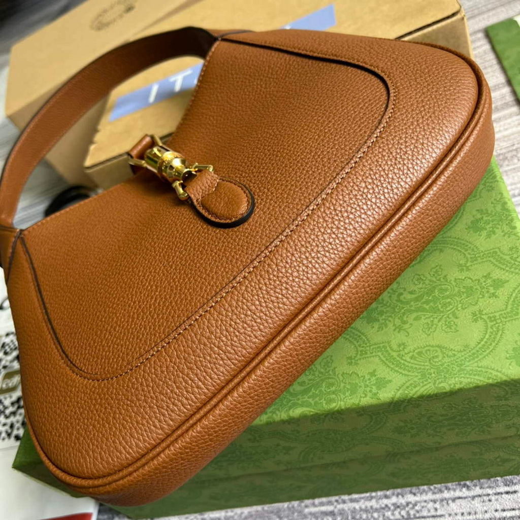 Gucci 636709 Jackie 1961 Small Natural Grain Bag Brown