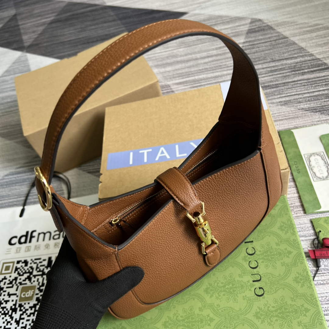 Gucci 636709 Jackie 1961 Small Natural Grain Bag Brown - Default Title - View 7
