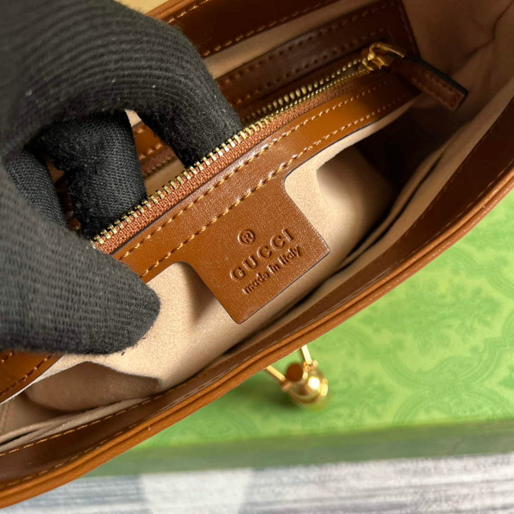 Gucci 636709 Jackie 1961 Small Shoulder Bag Brown
