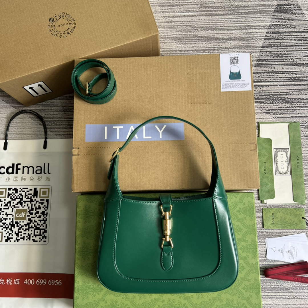 Gucci 636709 Jackie 1961 Small Shoulder Bag Green - Default Title - View 1