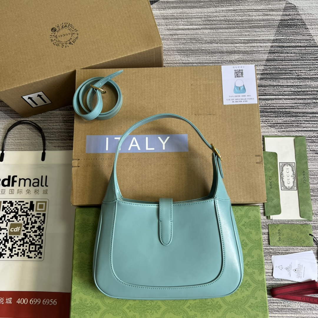 Gucci 636709 Jackie 1961 Small Shoulder Bag Light blue - Default Title - View 2