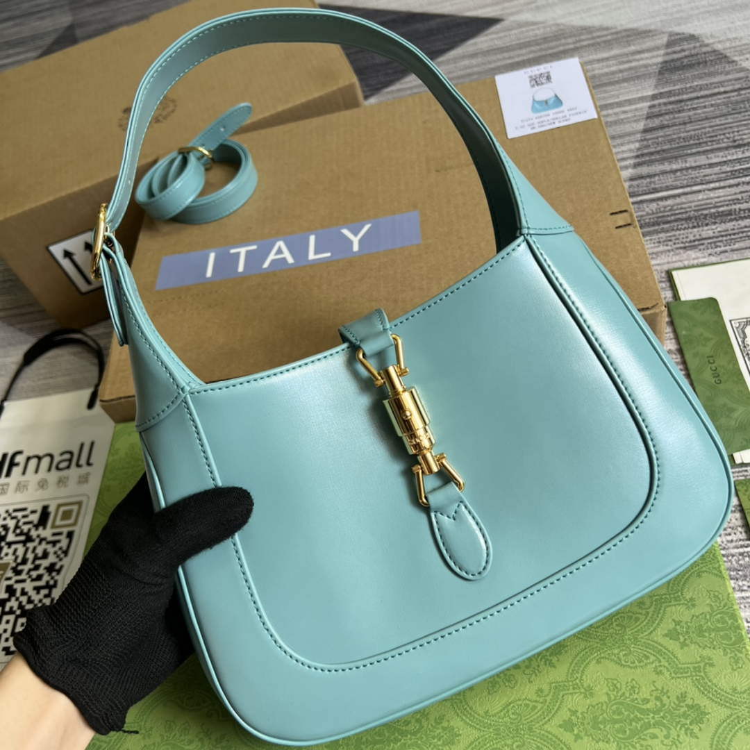 Gucci 636709 Jackie 1961 Small Shoulder Bag Light blue - Default Title - View 4