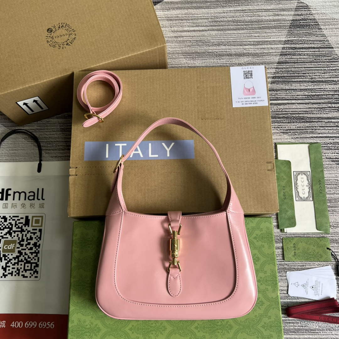 Gucci 636709 Jackie 1961 Small Shoulder Bag Pink - Default Title - View 1