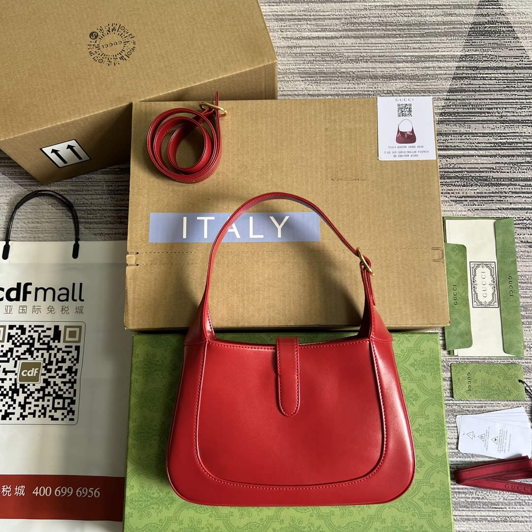 Gucci 636709 Jackie 1961 Small Shoulder Bag Red - Default Title - View 2