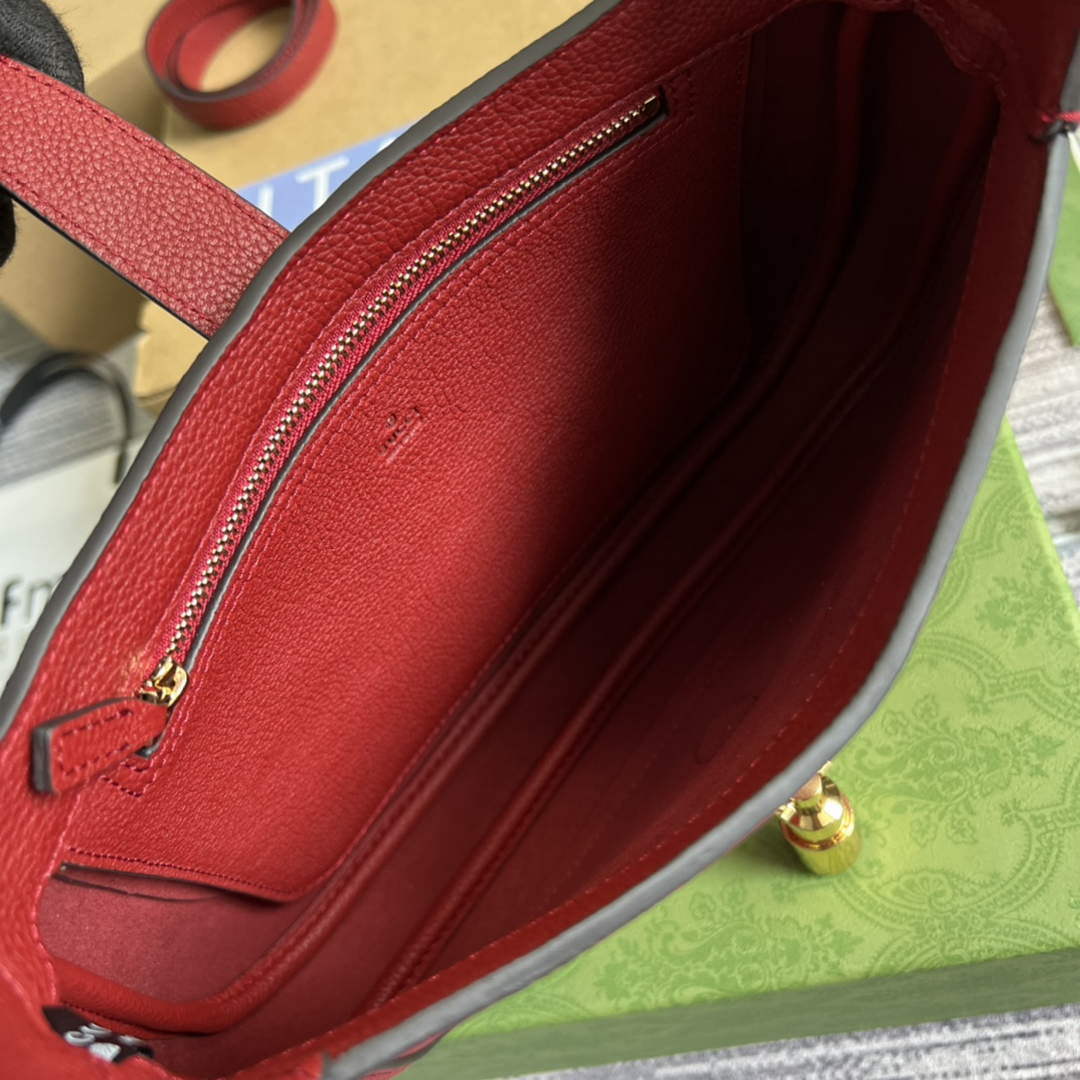 Gucci 636709 Jackie 1961 Small Natural Grain Bag Red - Default Title - View 8