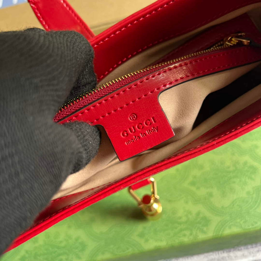 Gucci 636709 Jackie 1961 Small Shoulder Bag Red