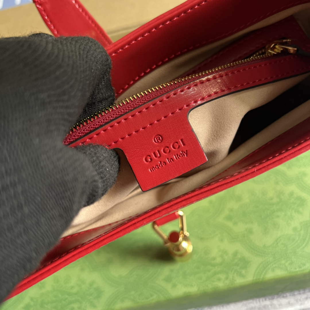 Gucci 636709 Jackie 1961 Small Shoulder Bag Red - Default Title - View 9