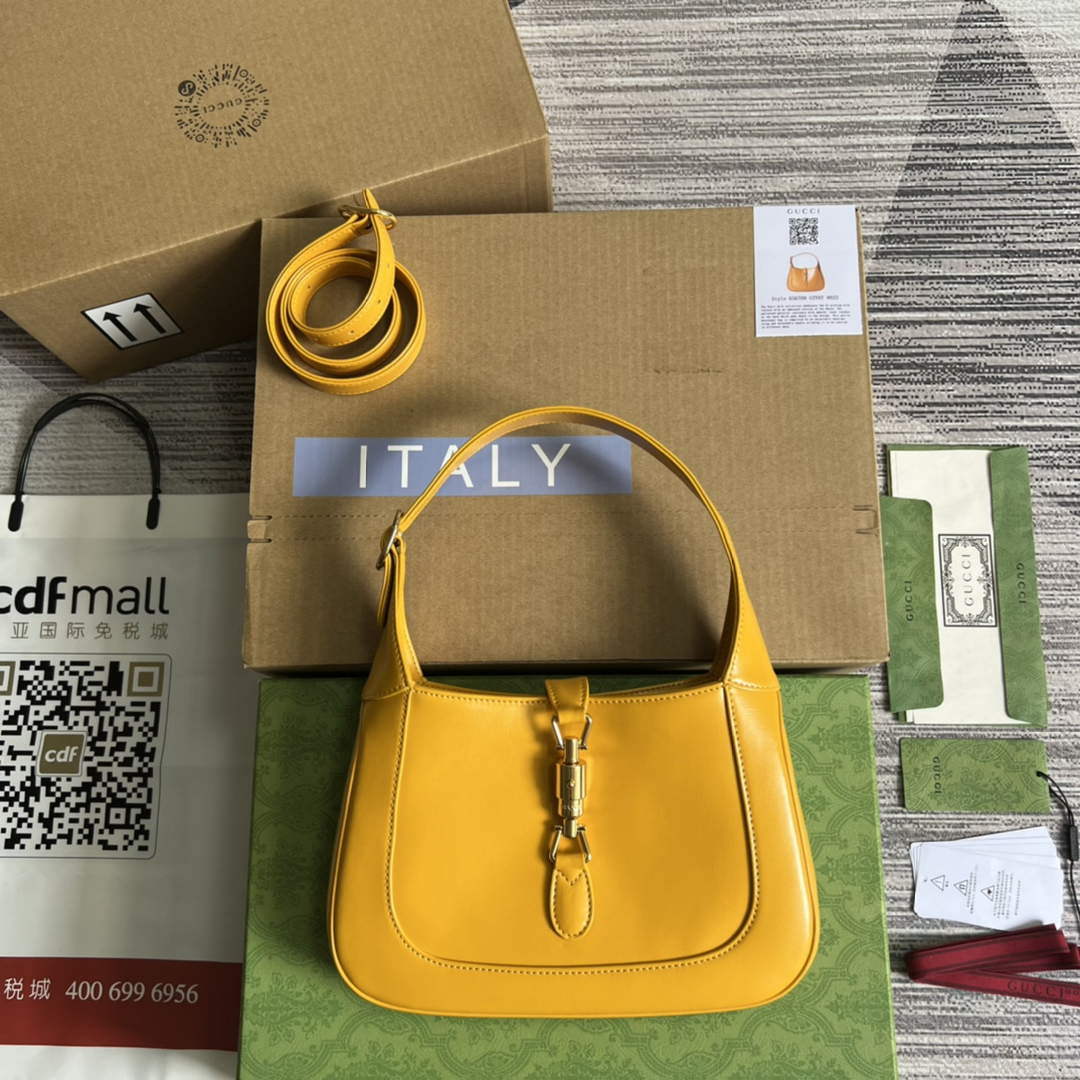 Gucci 636709 Jackie 1961 Small Shoulder Bag Yellow - Default Title - View 1