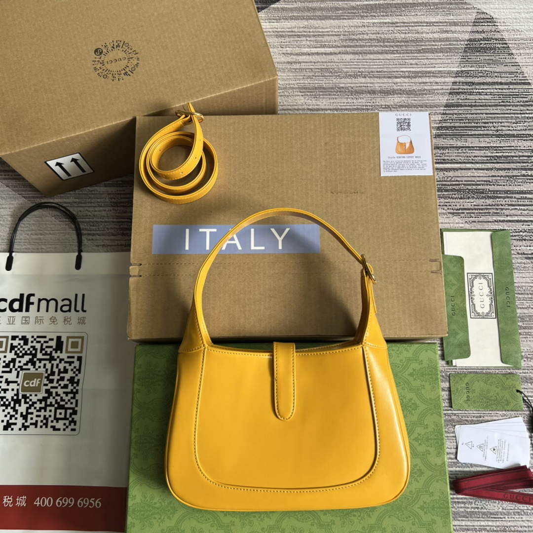 Gucci 636709 Jackie 1961 Small Shoulder Bag Yellow - Default Title - View 2