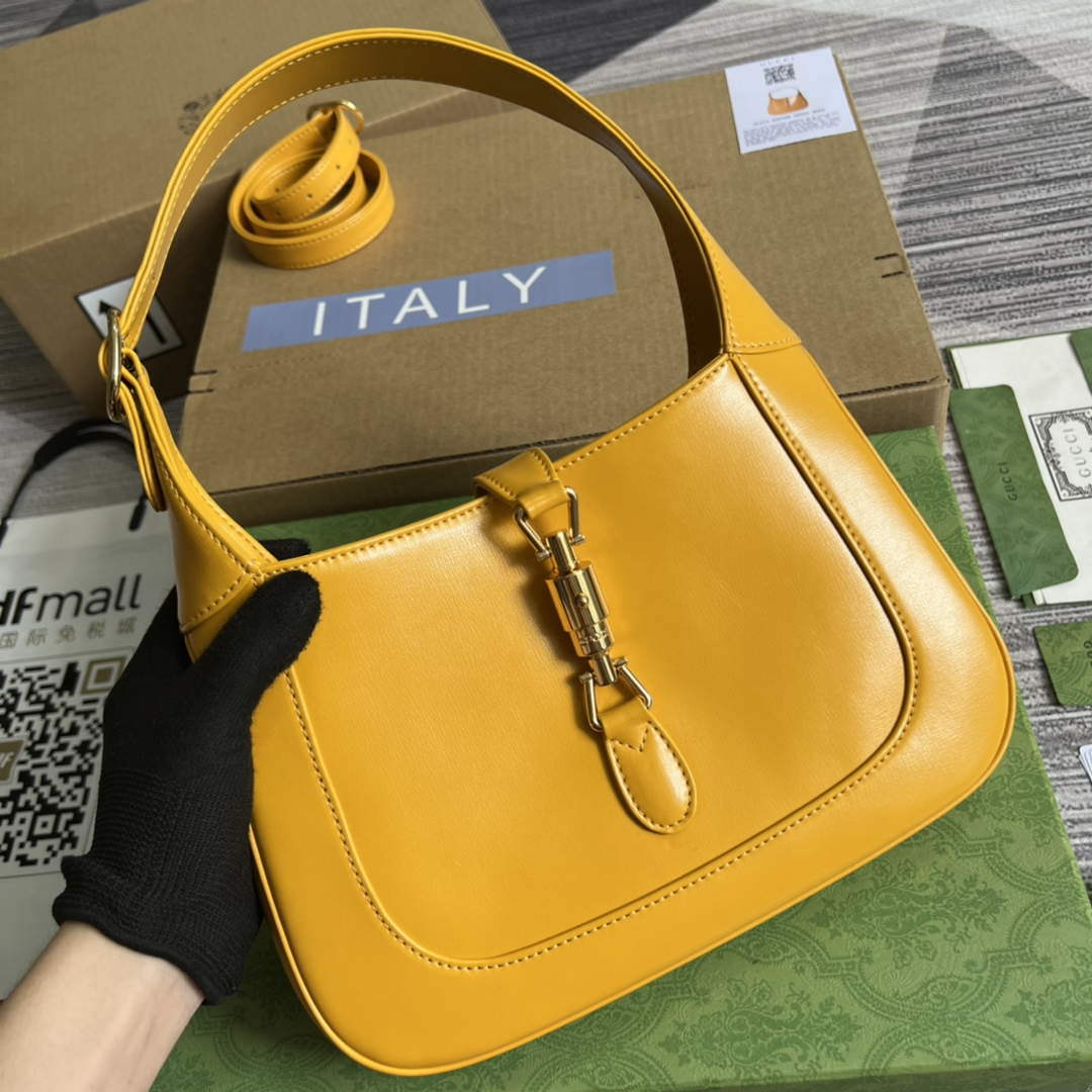 Gucci 636709 Jackie 1961 Small Shoulder Bag Yellow - Default Title - View 4