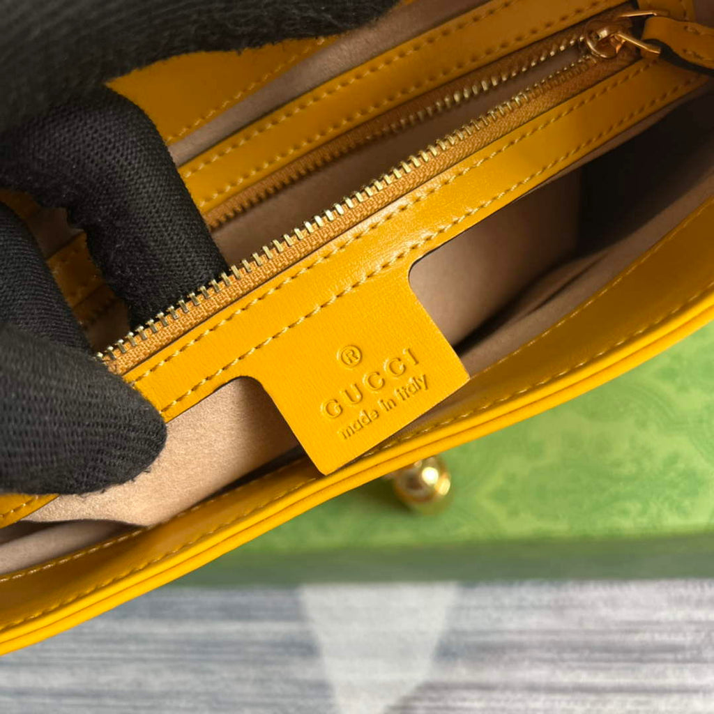 Gucci 636709 Jackie 1961 Small Shoulder Bag Yellow