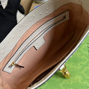 Gucci 636709 Jackie 1961 Small Ostrich skin Bag Beige - Default Title - View 8