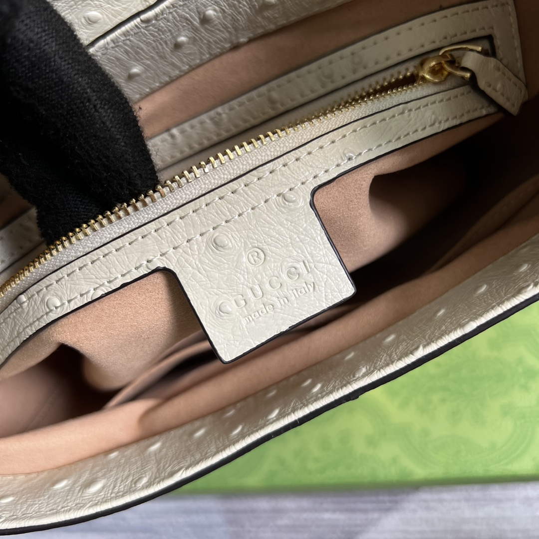 Gucci 636709 Jackie 1961 Small Ostrich skin Bag Beige - Default Title - View 9