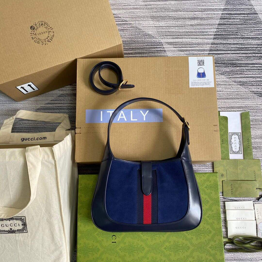 Gucci 636709 Jackie 1961 Small Shoulder Bag Dark Blue