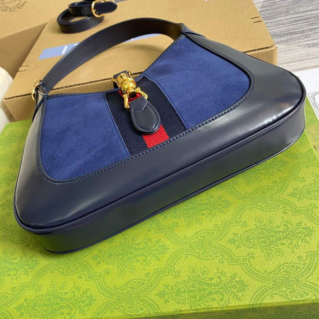 Gucci 636709 Jackie 1961 Small Shoulder Bag Dark Blue