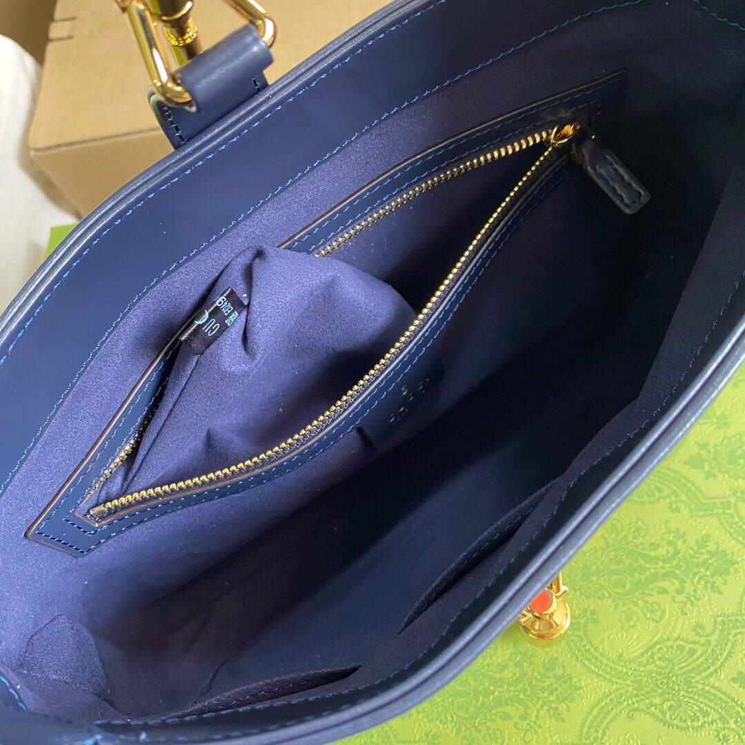 Gucci 636709 Jackie 1961 Small Shoulder Bag Dark Blue