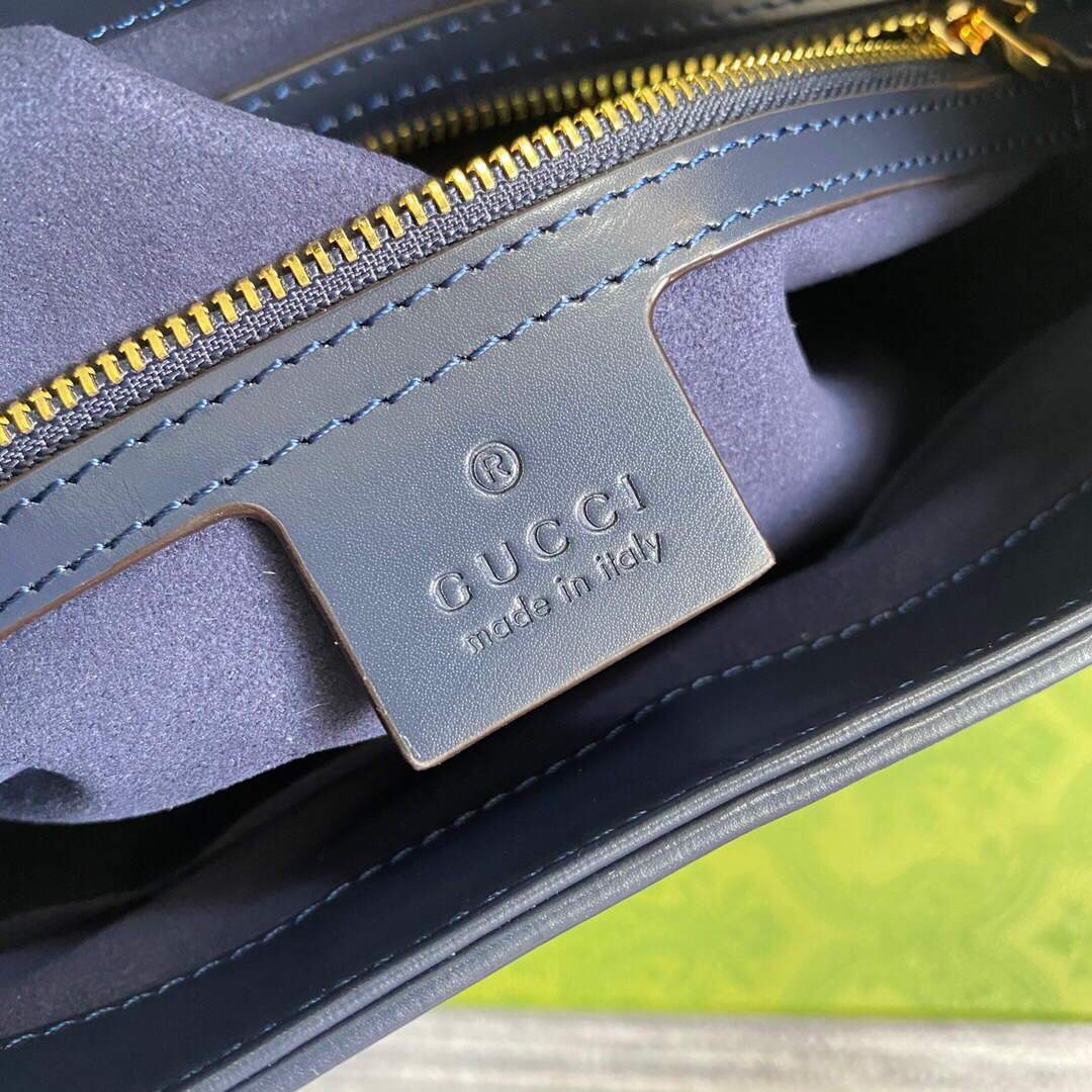 Gucci 636709 Jackie 1961 Small Shoulder Bag Dark Blue