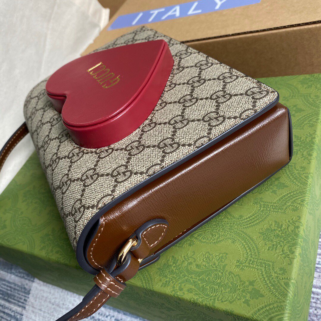 Gucci 637048 Valentine's Day Mini Shoulder Bag Brown