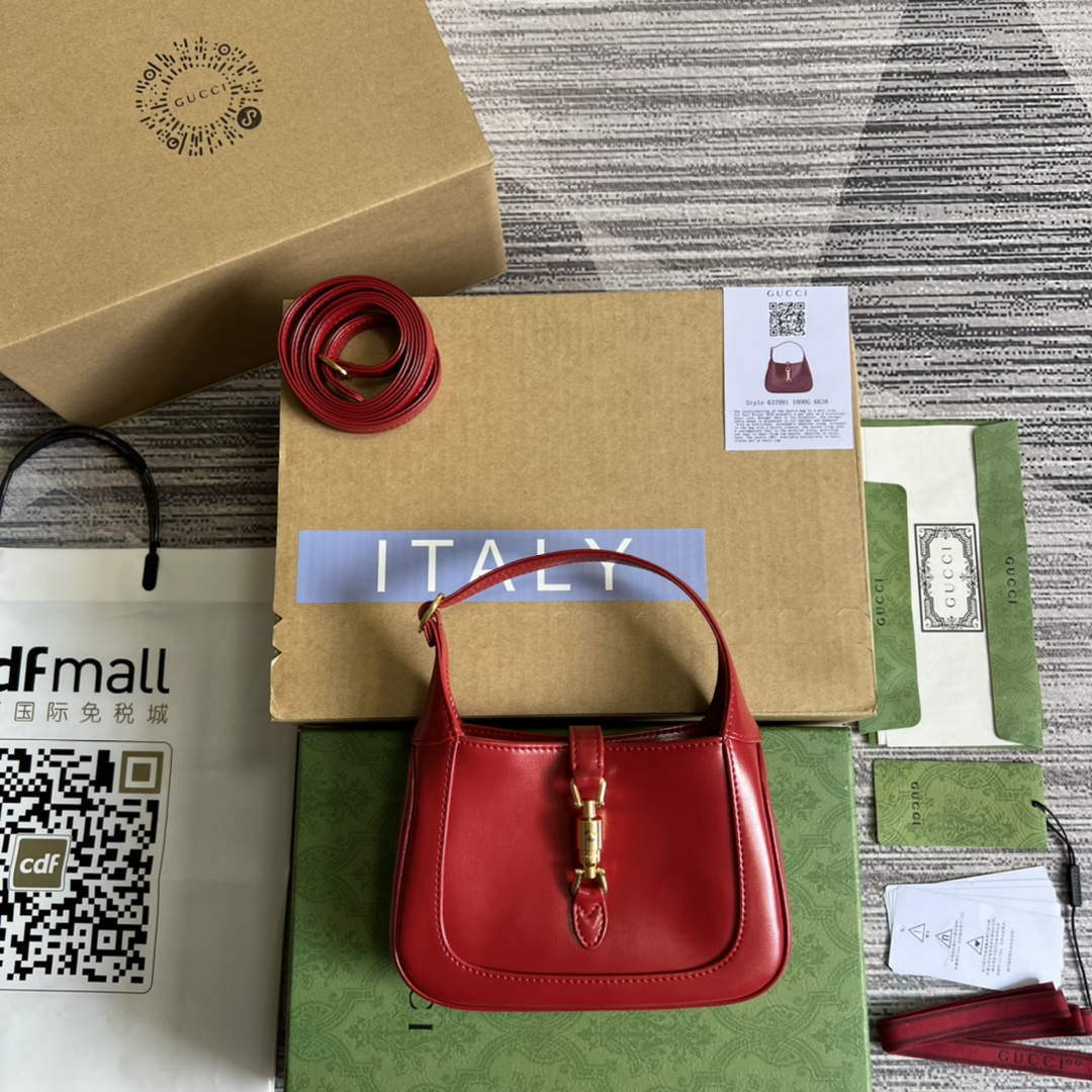 Gucci 637091 Jackie 1961 mini shoulder bag Red - Default Title - View 1