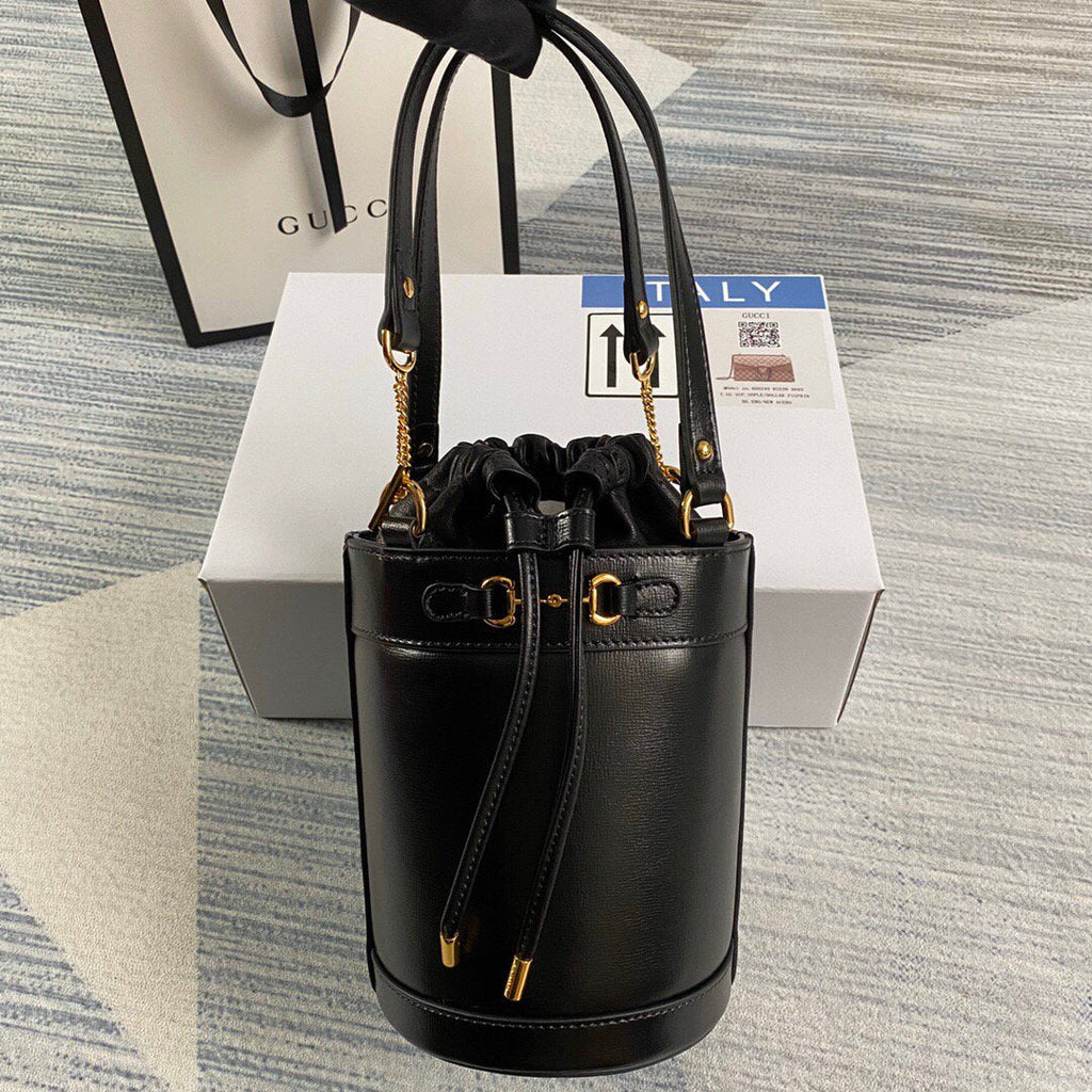 Gucci 637115 Gucci Horsebit 1955 Small Bucket Bag Black