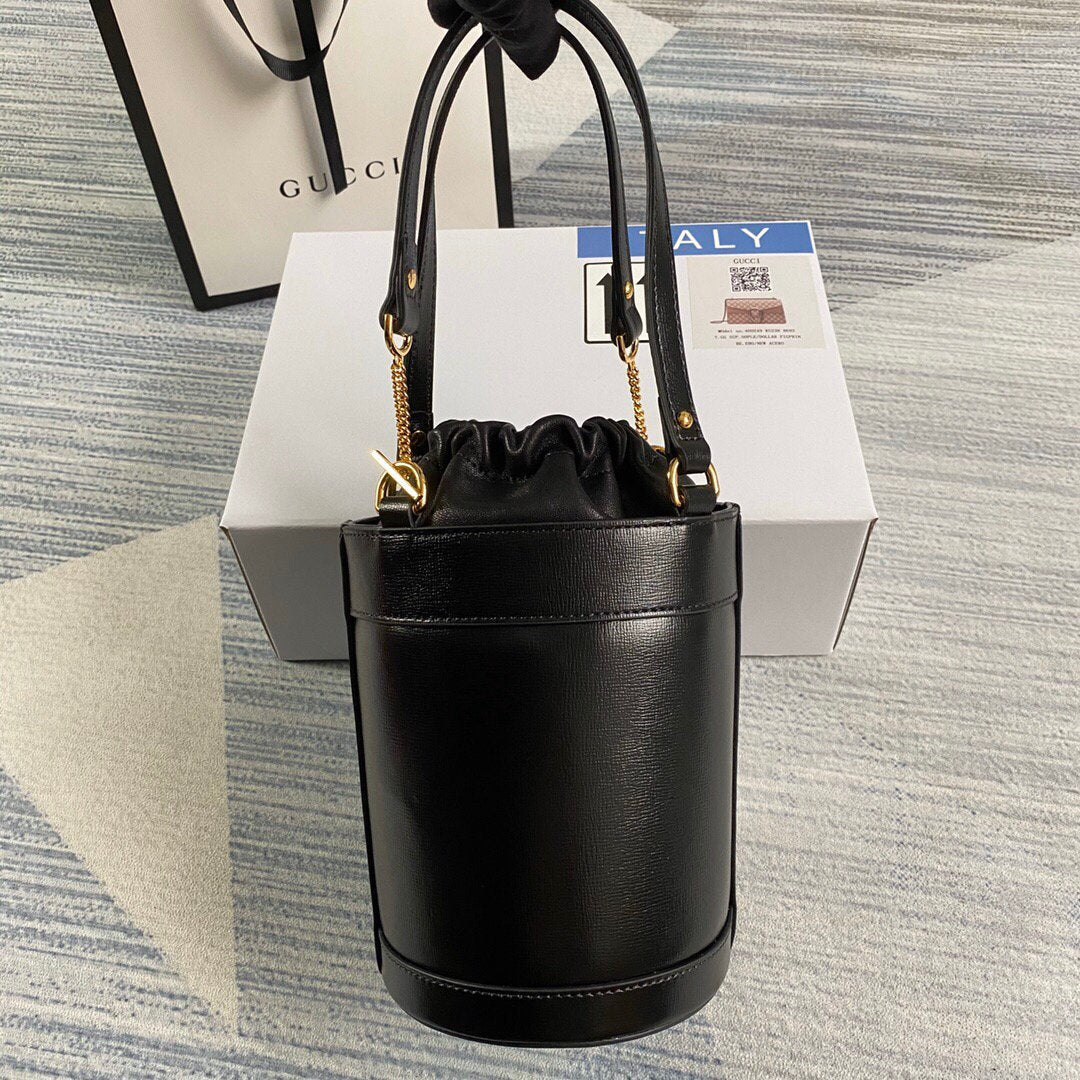 Gucci 637115 Gucci Horsebit 1955 Small Bucket Bag Black