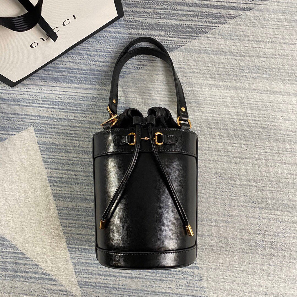 Gucci 637115 Gucci Horsebit 1955 Small Bucket Bag Black