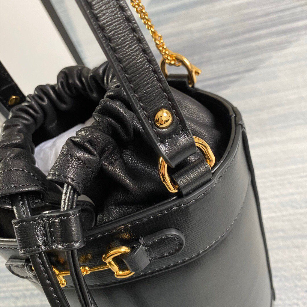 Gucci 637115 Gucci Horsebit 1955 Small Bucket Bag Black
