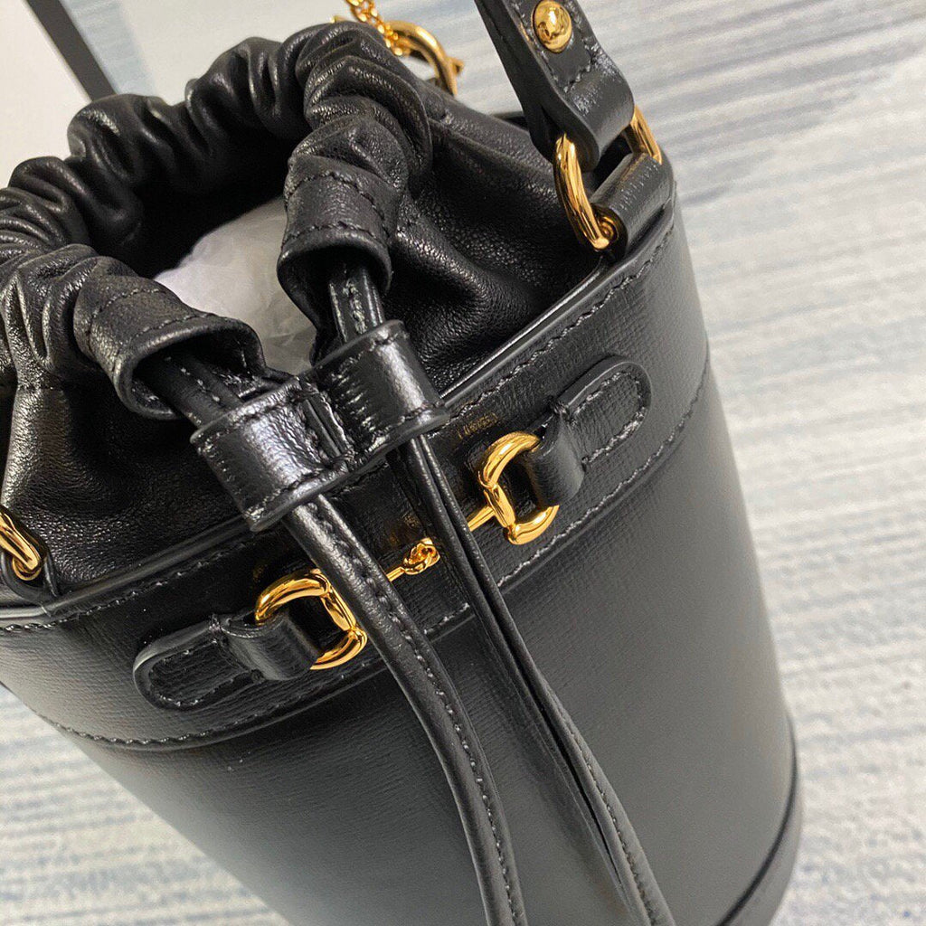 Gucci 637115 Gucci Horsebit 1955 Small Bucket Bag Black