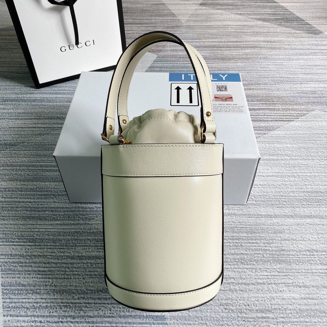 Gucci 637115 Gucci Horsebit 1955 Small Bucket Bag White