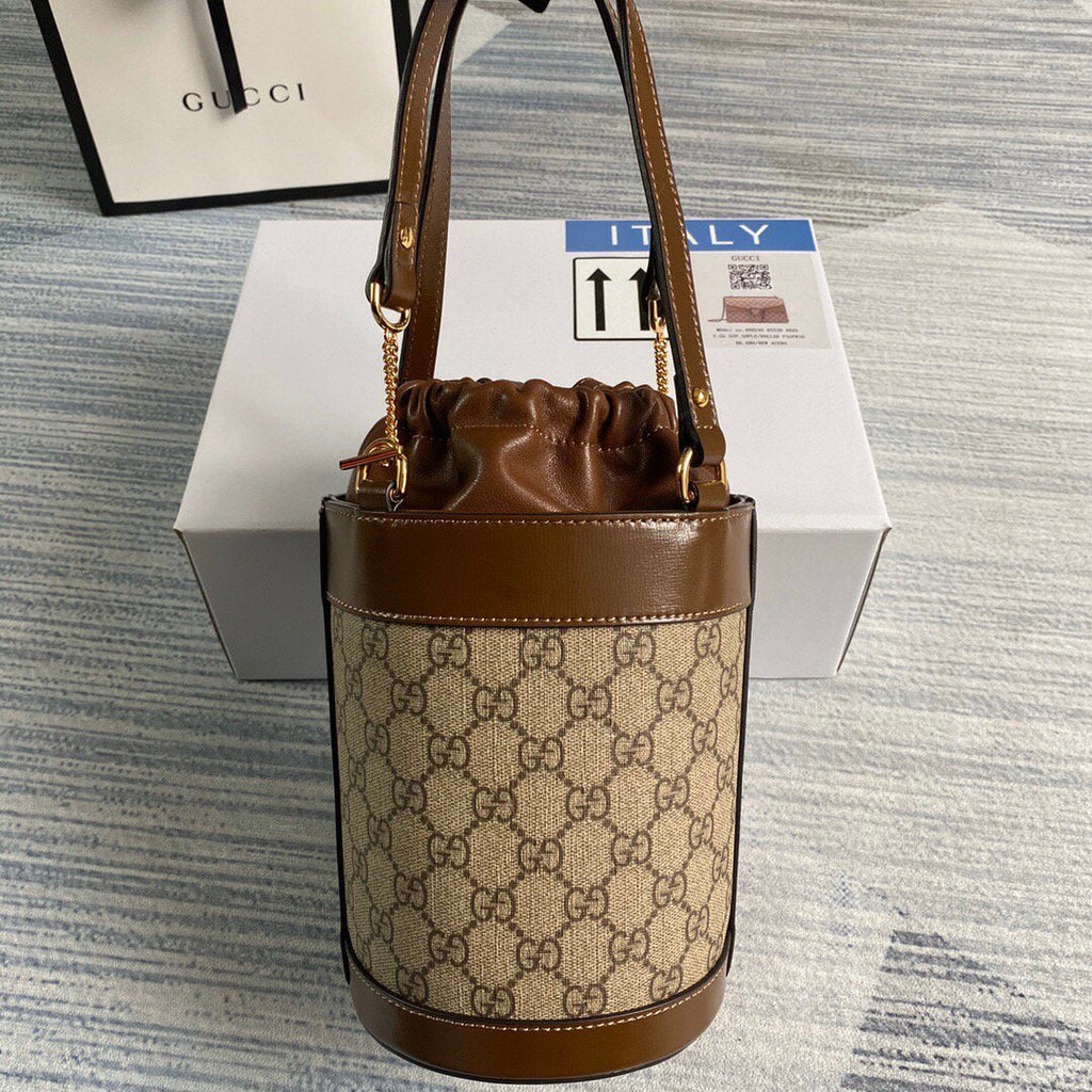 Gucci 637115 Gucci Horsebit 1955 Small Bucket Bag Brown