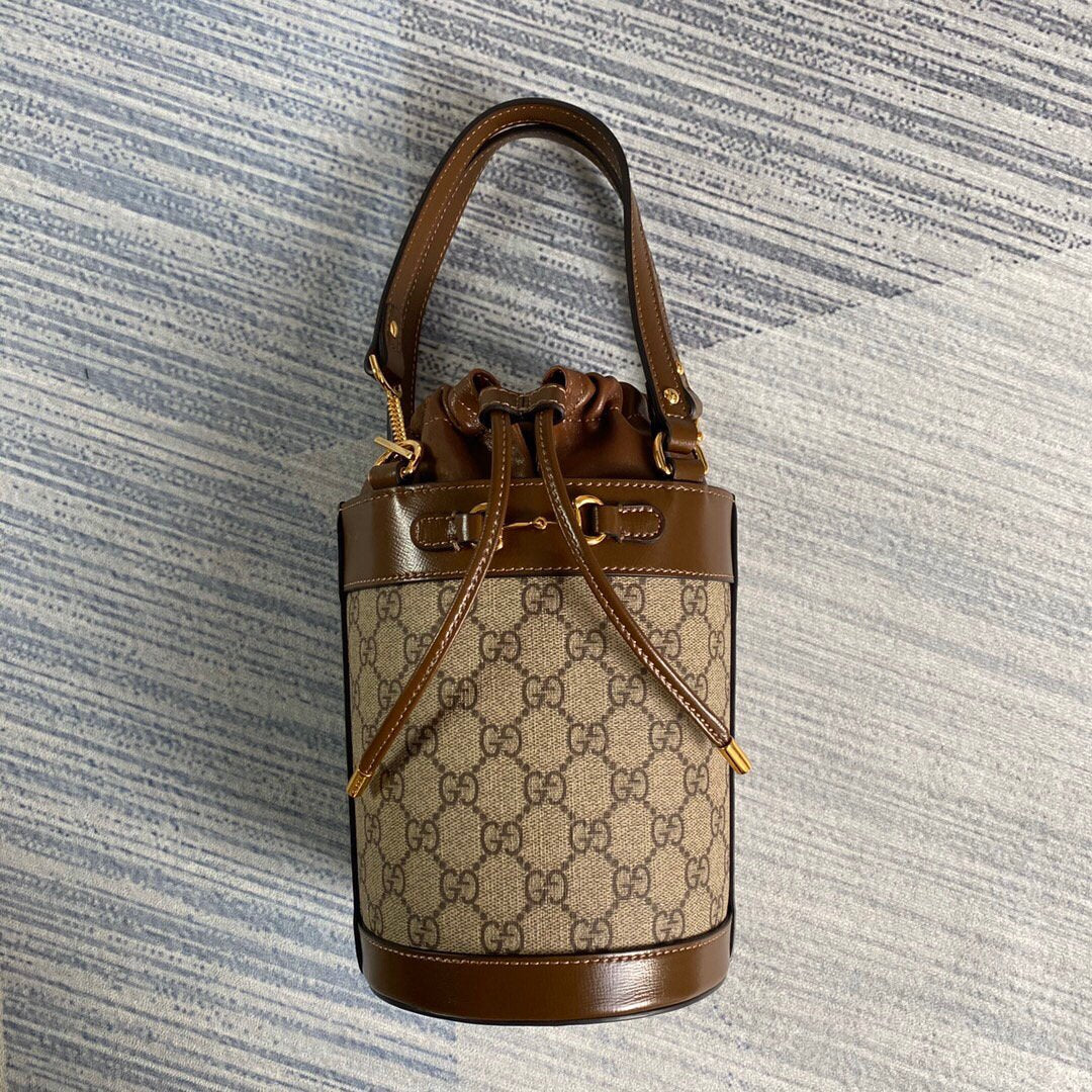 Gucci 637115 Gucci Horsebit 1955 Small Bucket Bag Brown