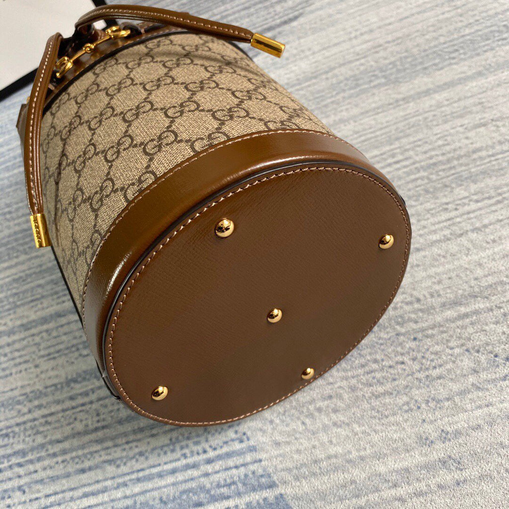 Gucci 637115 Gucci Horsebit 1955 Small Bucket Bag Brown