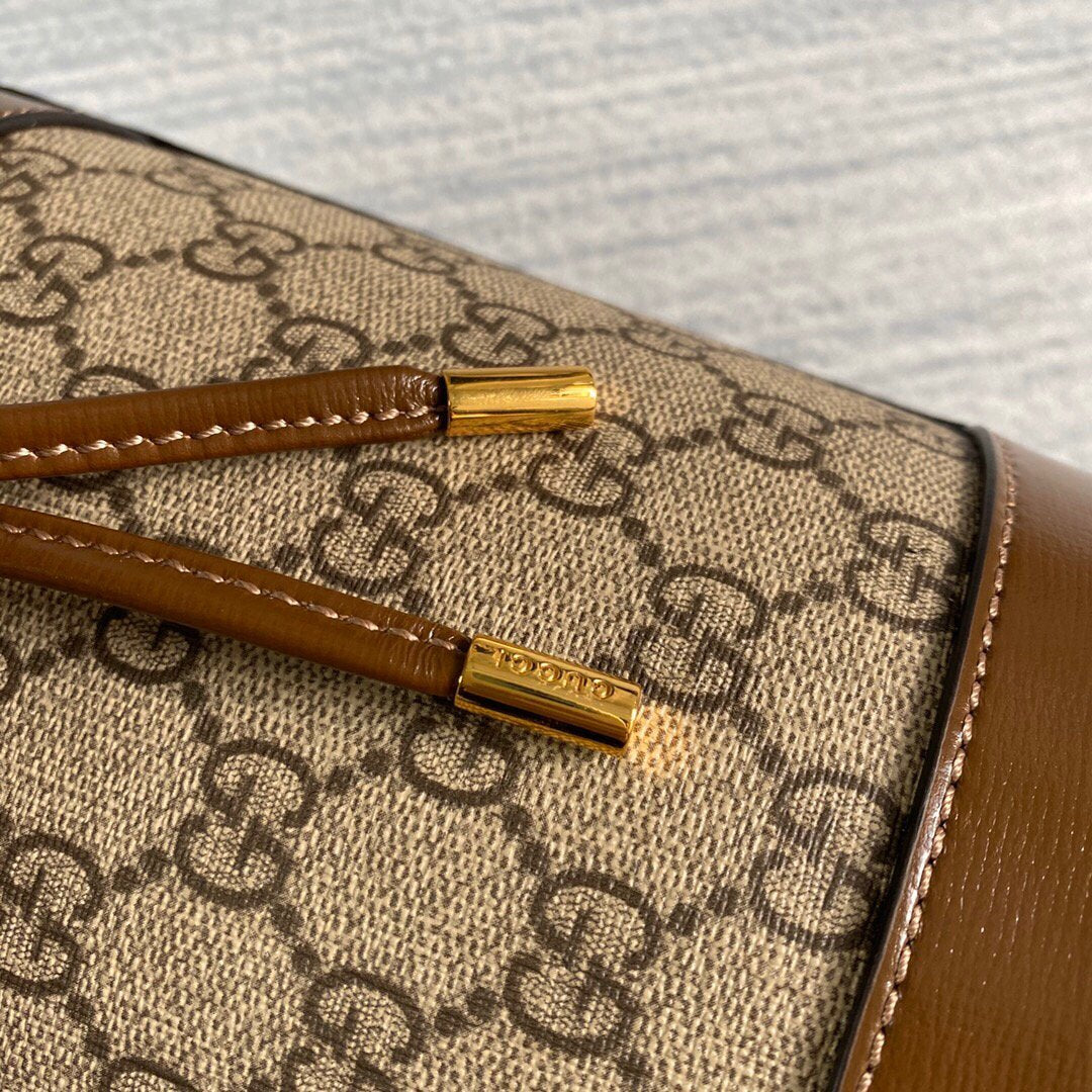 Gucci 637115 Gucci Horsebit 1955 Small Bucket Bag Brown