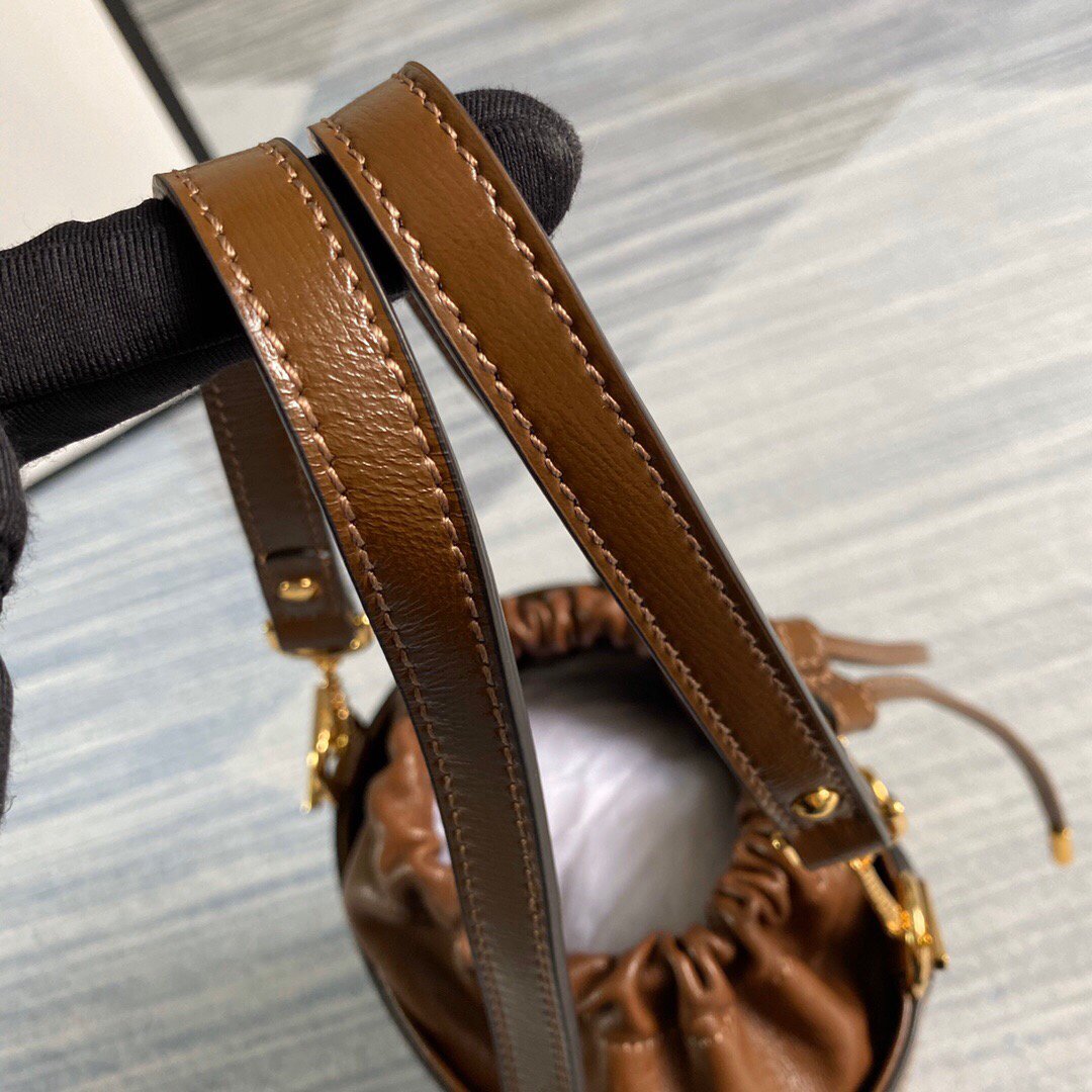Gucci 637115 Gucci Horsebit 1955 Small Bucket Bag Brown