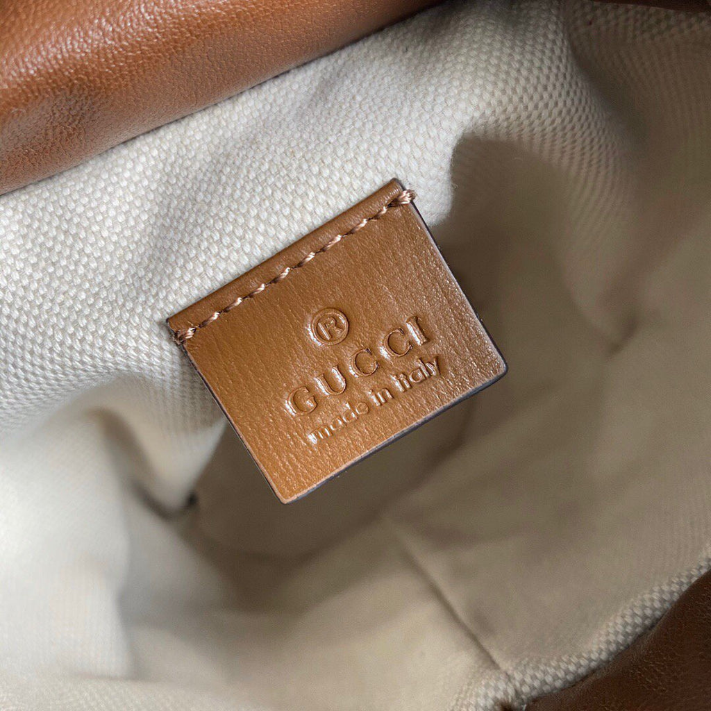 Gucci 637115 Gucci Horsebit 1955 Small Bucket Bag Brown