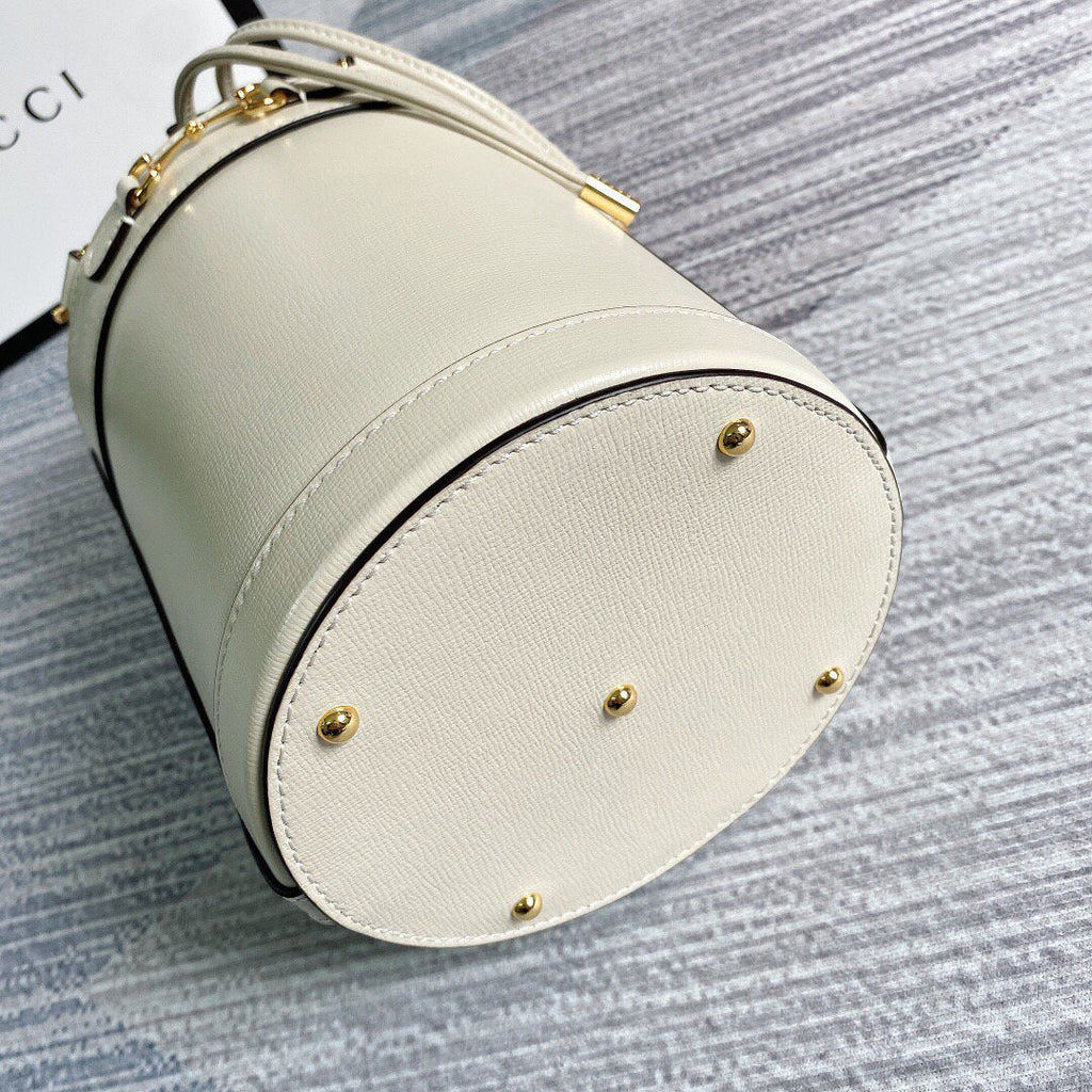Gucci 637115 Gucci Horsebit 1955 Small Bucket Bag White