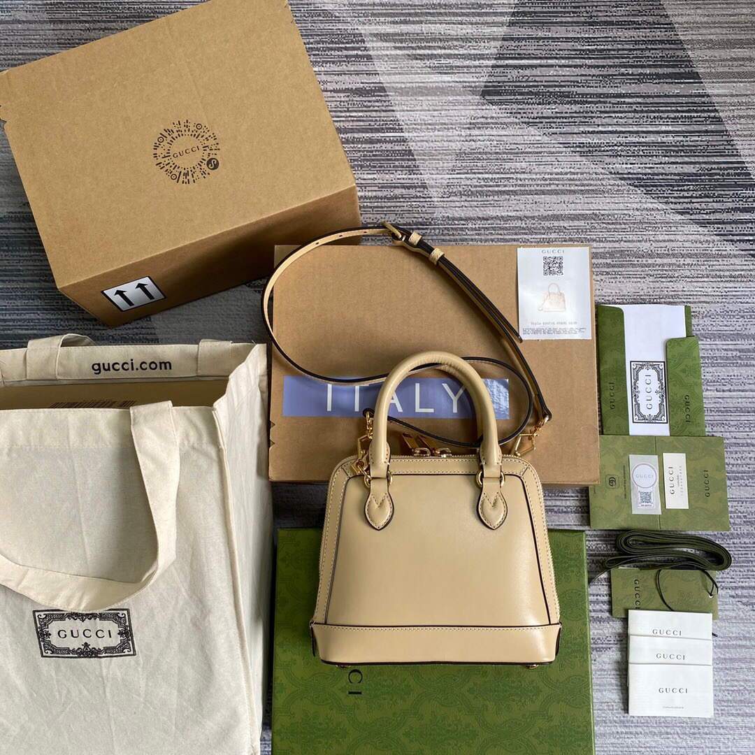 Gucci a€?40716 Gucci Horsebit 1955 Mini Top Handle Bag Beige