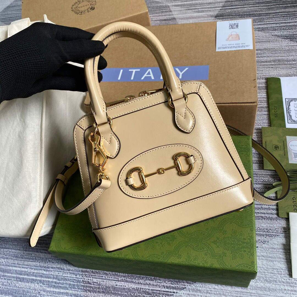 Gucci a€?40716 Gucci Horsebit 1955 Mini Top Handle Bag Beige