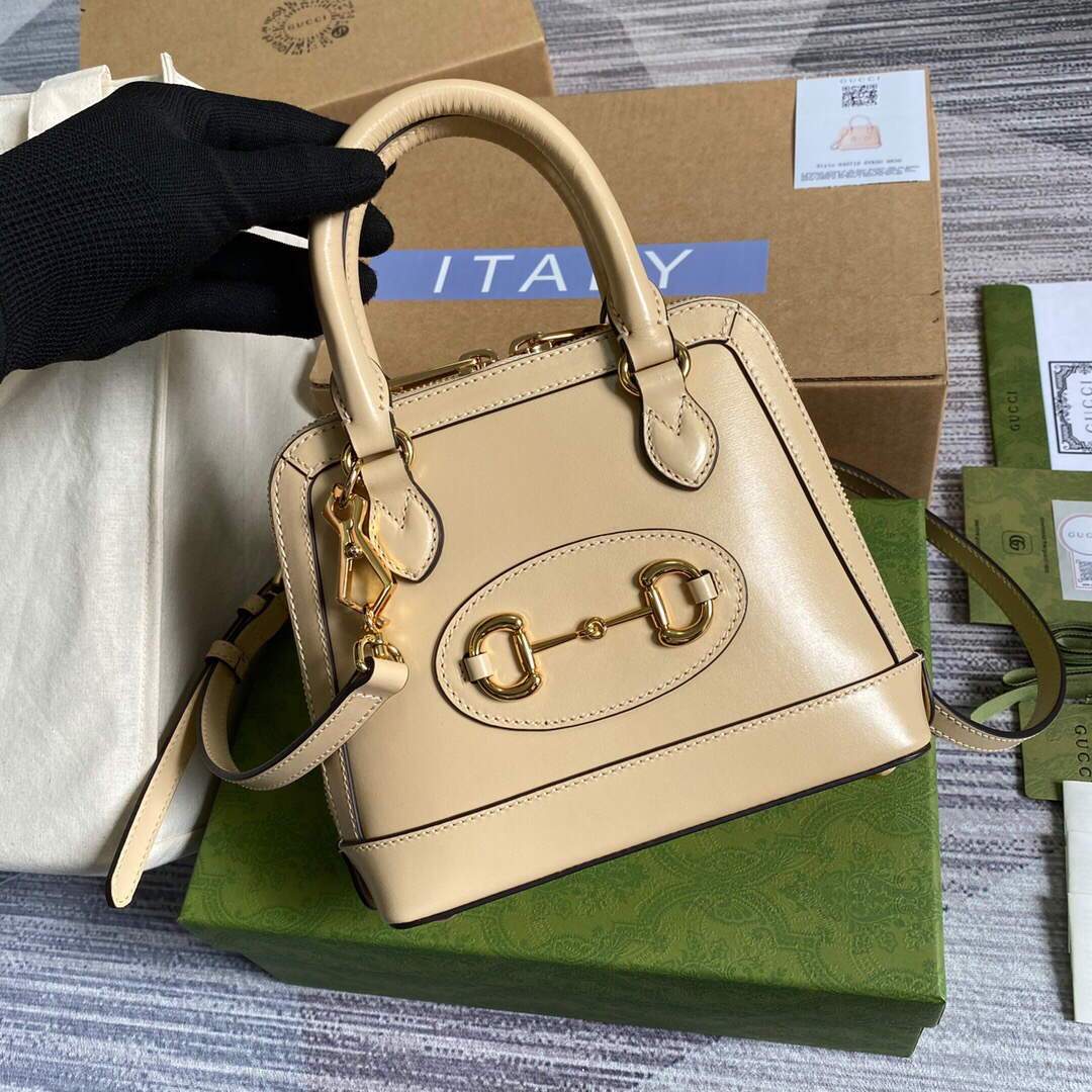 Gucci a€?40716 Gucci Horsebit 1955 Mini Top Handle Bag Beige